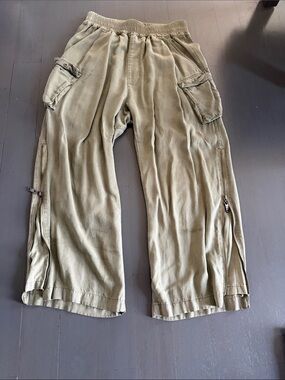 One Teaspoon Olive Green Cargo Pants with Side Zips